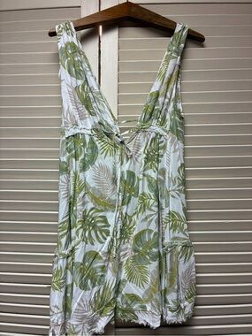 Women's Ocean Drive Green Tropical Print Summer Dress
